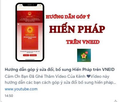 Hướng dẫn góp ý sửa đổi, bổ sung Hiến pháp trên ứng dụng VNiD